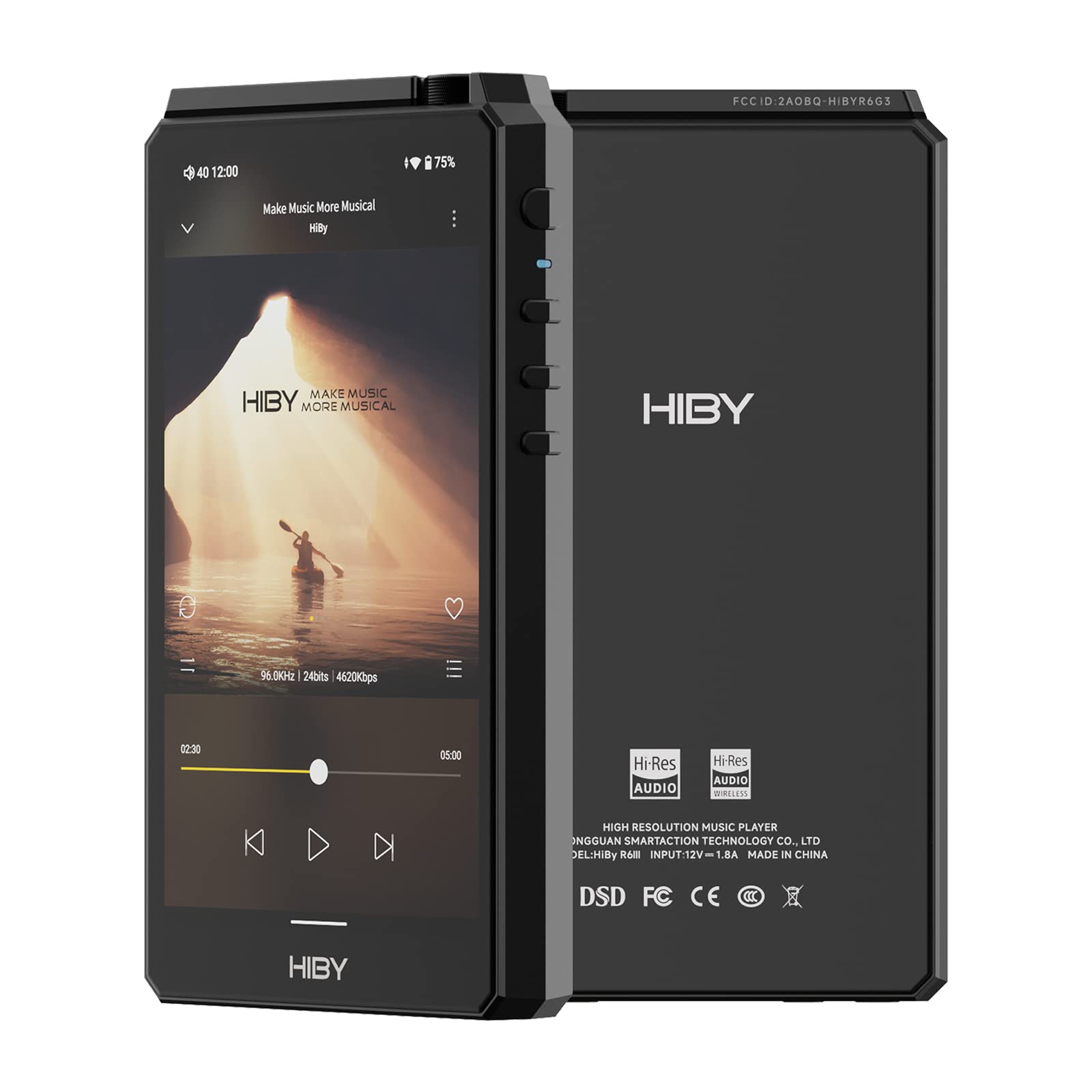 HiBy R6 III Digital Audio Player MP3 MP4 Player with Class A&AB Dac Amp Android 12 Bluetooth 5.0 WiFi 2.4G+5G 4500mAh