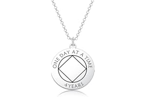 N\C NA Gift Addiction Recovery Necklace NA Yearly Necklace One Day at a Time Necklace 12 Steps Recovery Sober Gift New Beginnings Gift