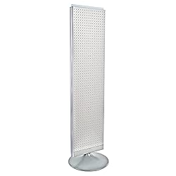 Azar Displays 700440-WHT, Two-Sided PEGBOARD Floor