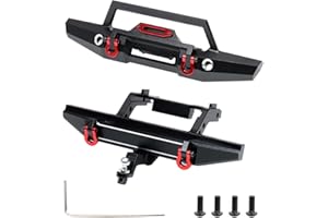 GTHELE Front&Rear Bumper Aluminum for Traxxas 1/18 TRX4M Defender Upgrade Parts RC Crawler Car