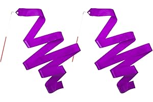 HiUnicorn 2PCS Purple Dance Ribbons for Kids Party Favor, 6.6 Ft Streamer Ribbon Dancer Wand for Toddler Gymnastics Rhythmic Dancing, Worship Praise, Talent Show, Outdoor Toy