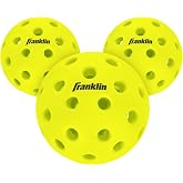 Franklin Sports Silent Serve Foam Pickleballs - Quiet Soft Pickleballs for Noise Reduction - Indoor + Outdoor Official Size Balls - Great for Practice + Training - 3 Pack - Optic Yellow