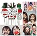 Cxy Photo Booth Props DIY Kit for Kids When Christmas Party, Various Colors of Mustache, Glasses Frames, Hat, Lips, Reindeer, Pipe, Ties, Carrot, Gift and Santa Claus Frame(Pack of 17)