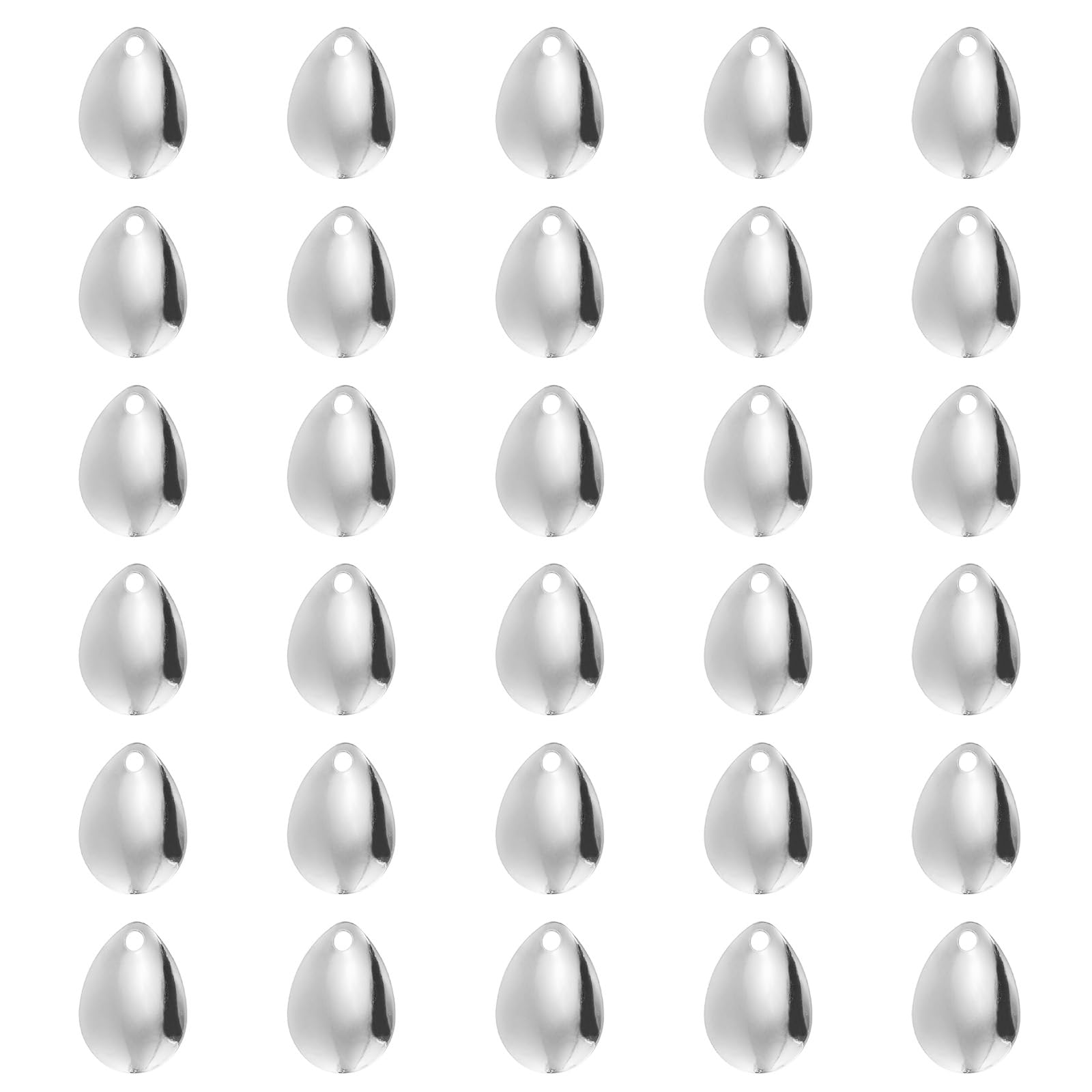 PATIKIL Fishing Lure Blades 0.7x0.6",30 Pack Willowleaf Lure Making for DIY Bait, Silver