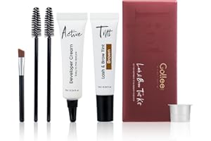 Eyebrow Color Kit, Professional Formula Eyelash and Brow Color Kit with Complete Tools for Salon Or at Home Use, Natural Ingr