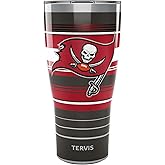 Tervis Traveler NFL Tampa Bay Buccaneers - Hype Stripes Triple Insulated Insulated Tumbler Travel Cup Keeps Drinks Cold & Hot, 30oz, Stainless Steel