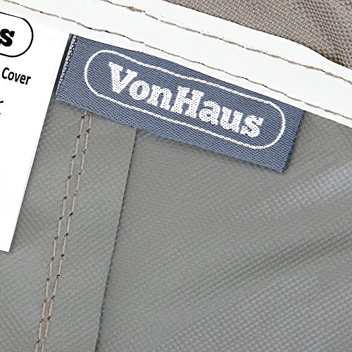 VonHaus Large Patio Bench Seat Cover - ‘The Storm Collection’ Premium Heavy Duty Waterproof Outdoor Furniture Protection - Slate Grey with Beige Trim - L78 x W35 x H24-32 inches