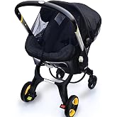 Youpinby Mosquito Net Compatible with Doona, Washable, Black | Universal Fit for Strollers, Bassinets &amp; Carriers, Breathable Elastic Netting, Summer Travel Essential