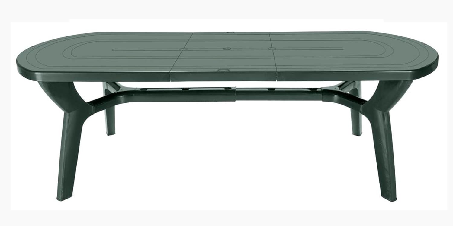 Mesa de jardín extensible de plástico/resina, 180/230 cm, Verde: Amazon