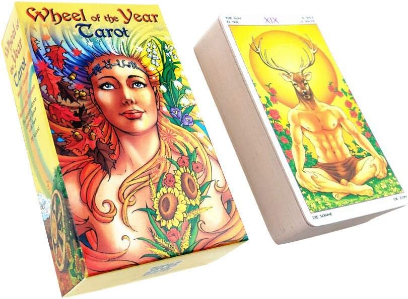 Novelty Toys Tarot Cards 78 Pcs/Set, Wheel of The Year Read Fate Tarot Card for Personal Use, Spreads, and Revealing The Mystery of The Tarot