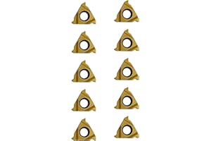Zorqon 11ER A60 Lathe Threading Carbide Inserts, 60 Degree External Threading Turning Insert for Steel, Threading Insert Turning Tool Holder, 10Pcs