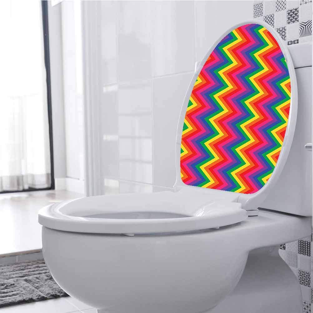 Amazon Com Toilet Decor Zig Zag Vertical Chevr Pattern Striped Repeat Vibrant Colors Removable Sticker Wall Art Decal For Bathroom Washroom Shower Room Home Decor W12xh14 Inch Baby