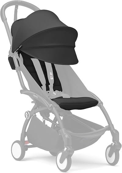 Stokke YOYO 6+ Colour Pack Black Seat Fabric UPF 50+ Canopy Peekaboo