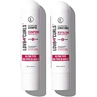 Love Ur Curls Shampoo and Conditioner, Moisturizing and Scalp Cleansing for Curly, Wavy, or Kinky Coily Hair, Vegan and Silic