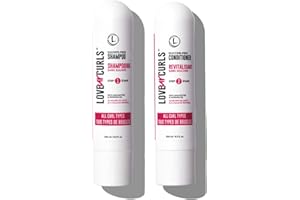 Love Ur Curls Shampoo and Conditioner, Moisturizing and Scalp Cleansing for Curly, Wavy, or Kinky Coily Hair, Vegan and Silic