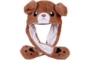 YEKEYI Ear Moving Jumping Rabbit Hat Animal Hat Pop Up Ears Plush Bunny Hat Cap for Women Girls