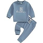Bonangber Big Brother Little Sister Outfits Crewneck Sweatshirt Pants Set Sibling Matching Outfits Fall Winter Clothes