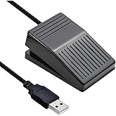 iKKEGOL USB Foot Pedal, USB Single Foot Switch Game Control, One Key Programmable Footswitch Map Mouse Keyboard for Video Game Push to Talk, Transcription HID