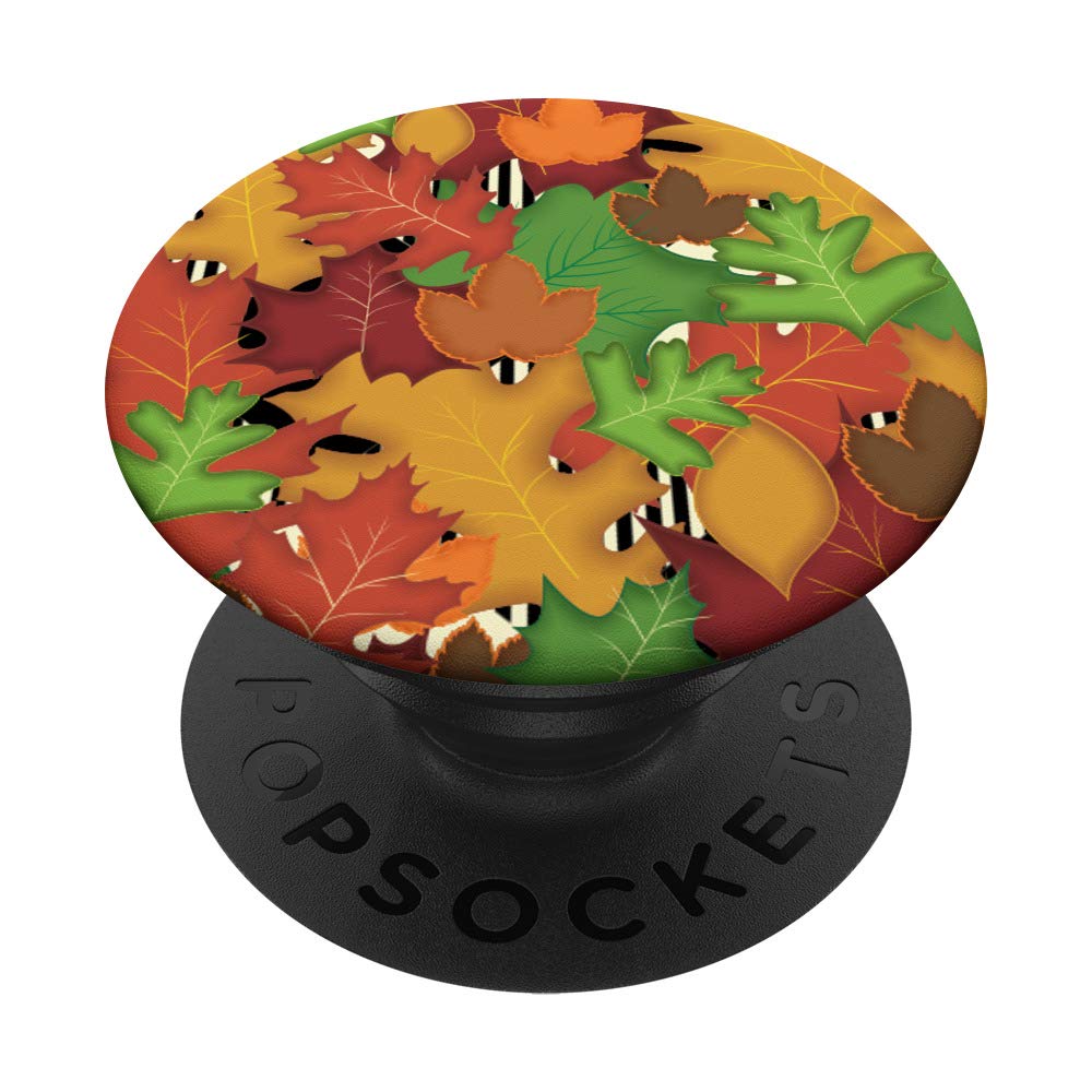 Black Orange Buffalo Plaid Thanksgiving Fall Autumn Pumpkin PopSockets Grip and Stand for Phones and Tablets