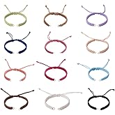 KISSITTY 12Pcs Half-Finished Waxed Polyester Cord Bracelet Adjustable Cord Rope Bracelet with Jump Ring for Wrist Charm Jewelry Making
