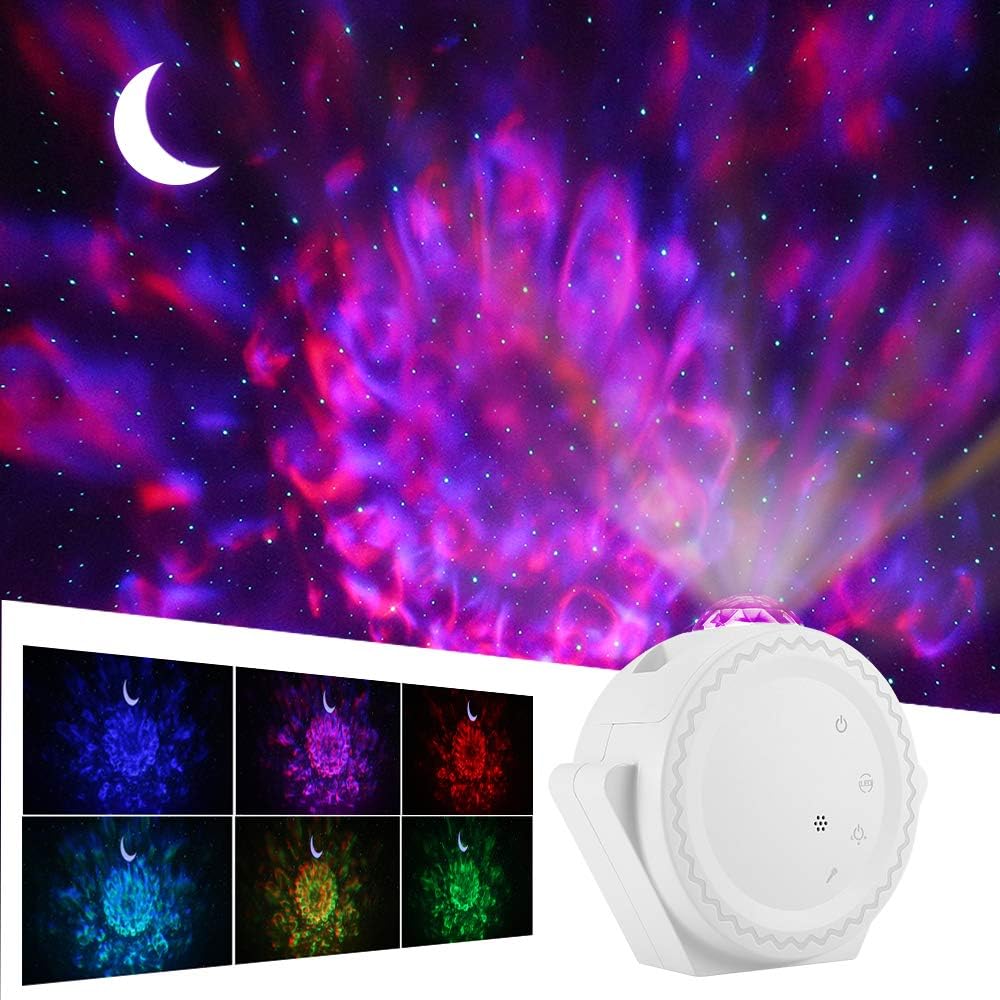 Star Night Light Projector ECOWHO Star Projector Sky Starry Laser Projector Nebula Ocean Wave 3 in 1 LED Moon and Star Light Projector for Bedroom Ceiling Party Game Wall