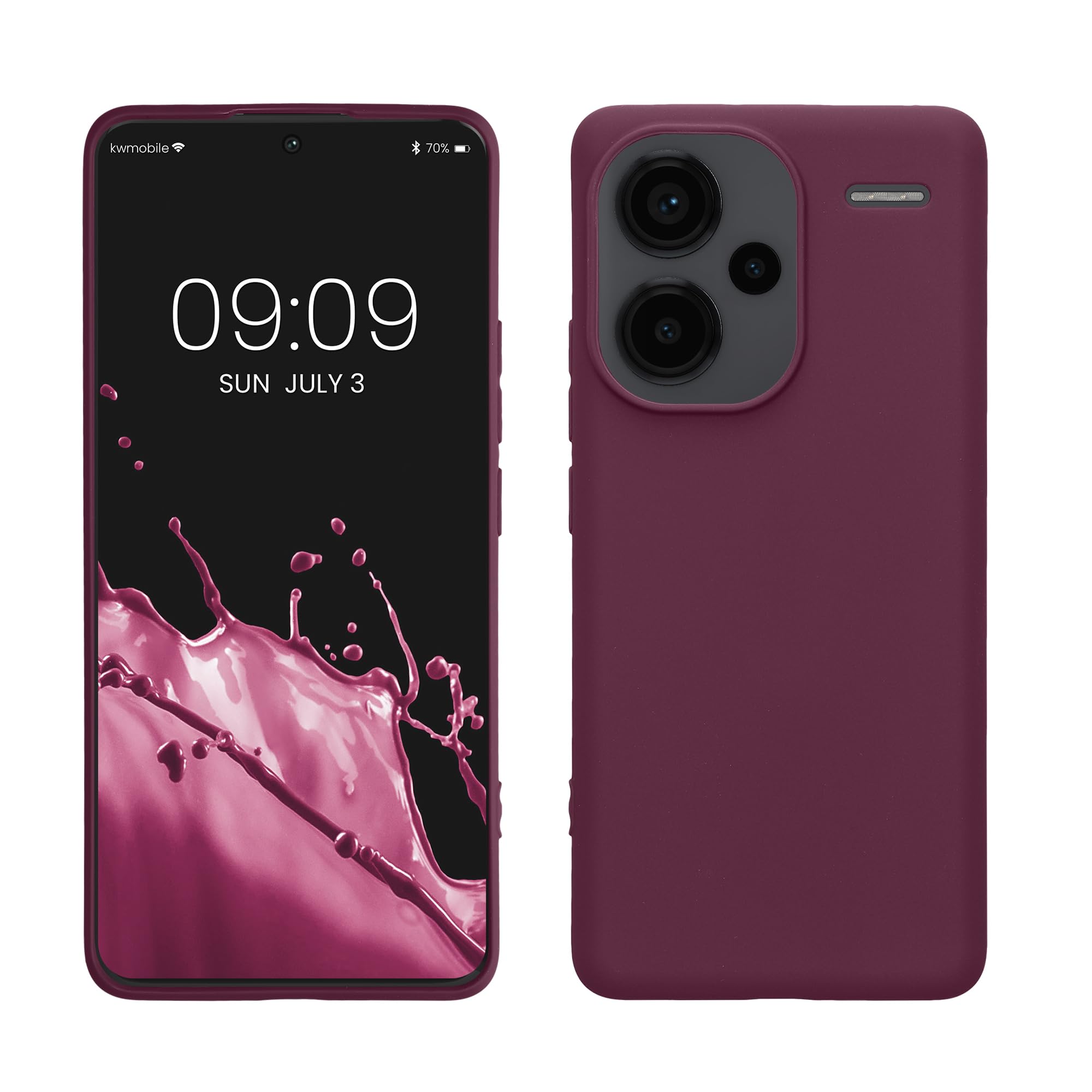 kwmobile Case for Xiaomi Redmi Note 13 Pro+ 5G / Redmi Note 13 Pro Plus 5G Case - Soft Cover - Shockproof TPU Material - Wireless Charging - Bordeaux Violet โ image 1
