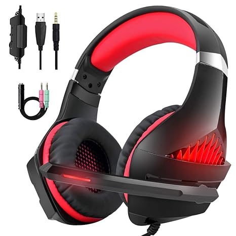 DeepDream Gaming Headset für PS4 Xbox One PC, Stereo-Sound-Kopfhörer mit Mikrofon