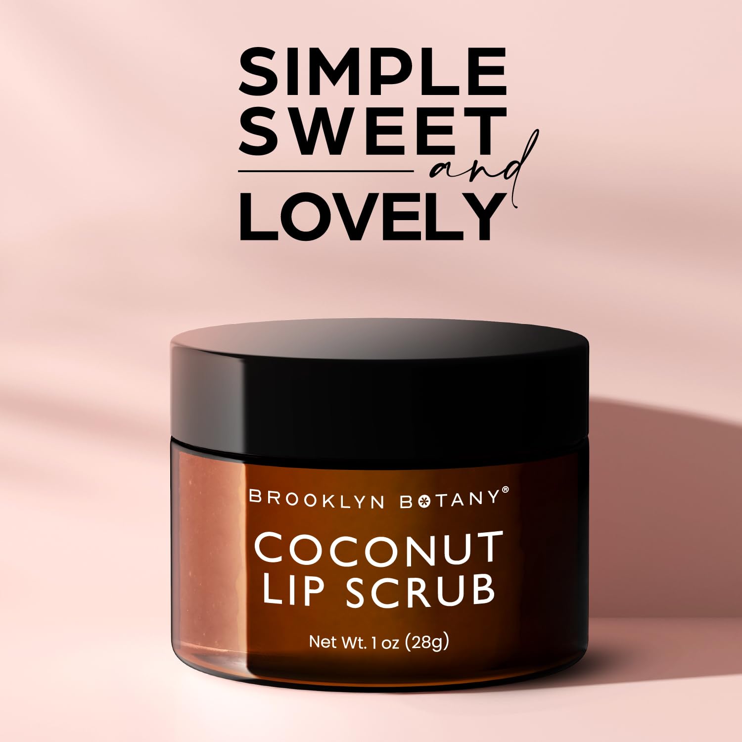 Brooklyn Botany Lip Scrub Exfoliator 1 oz – Lip Moisturizer for Dry Lips and Chapped Lips – Gentle Lip Exfoliator for Smooth and Brighter Lips – Coconut Flavor