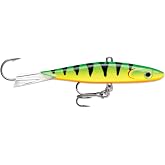 Rapala Jigging Shadow Rap Jigging Lure, Ice Fishing Jig, Walleye Pike and Perch Fishing Lure, Vertical Jig, 2-3/4", Glow Tiger