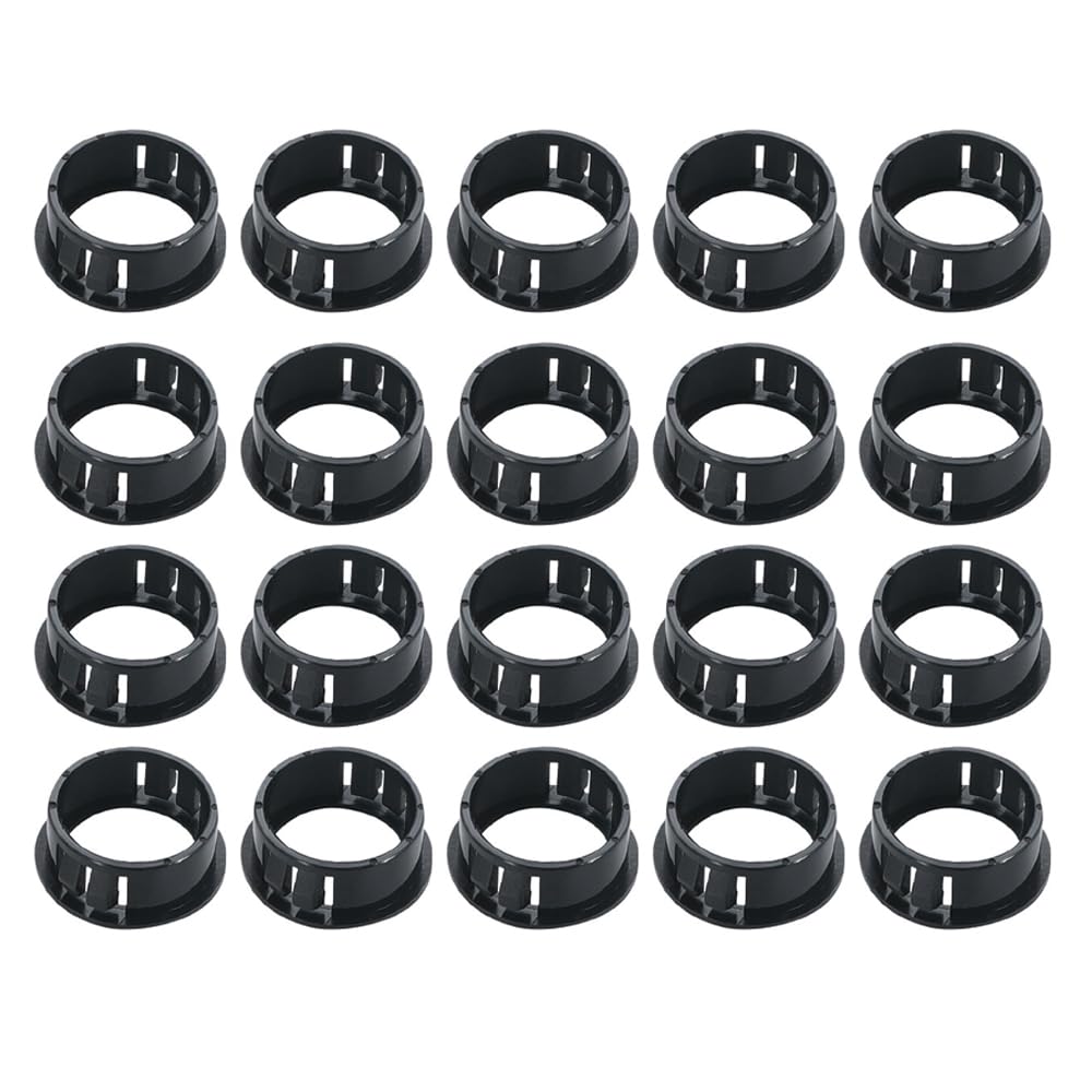 Leliafleury 20 Pcs Plastic Hole Plugs 50mm Round Black Hole Plugs Desk Cable Grommet for Wire Protection