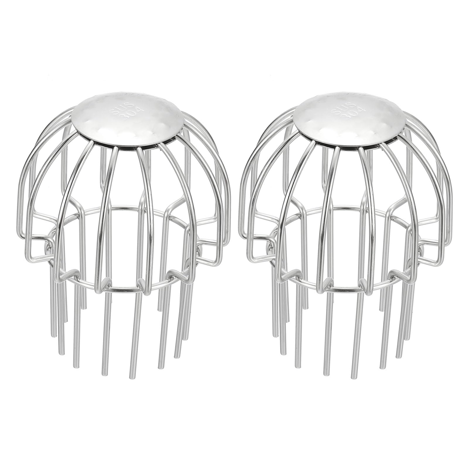 PATIKIL Gutter Guard 3 Inch, 2 Packs 304 Stainless Steel Down Pipe Filter, Anti-Blocking Line Cap Drain Cover Round Downspout Protector for Blockage Leaves Debris