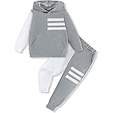 Klyatpxoen Size 2-6 Years Toddler Boys Clothes Color Blocking Hoodie and Casual Pants 2Pcs Kids Boys Fall Winter Outfits Set