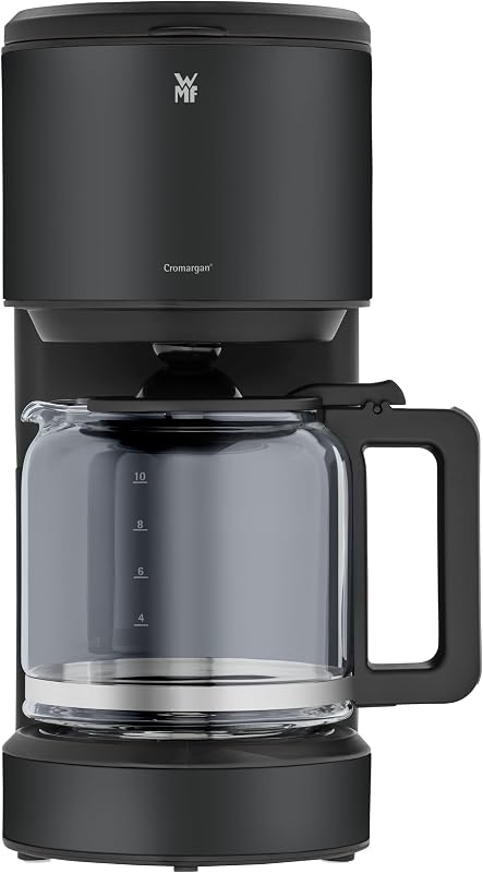 Stelio Aroma - Cafeteira com filtro e garrafa de vidro, café filtrado, 10 chávenas, máquina de café em aço inoxidável, sistema anti-gotejamento, placa de aquecimento, desligamento automático, 1000 W, preto mate — foto 2 de 3