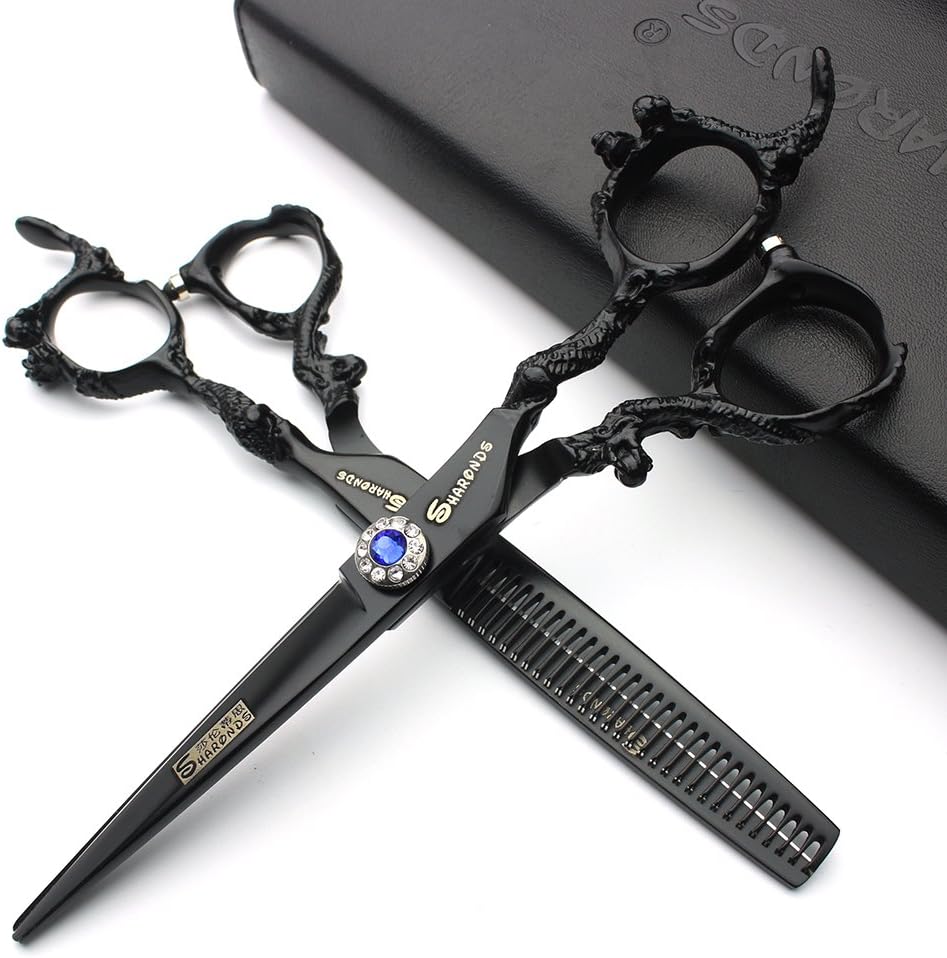 Barber Professional 6/7/7.5/8/9-inch high-end JP440c Barber Scissors Set Hair Scissors Set (6-inch-2pc-A)