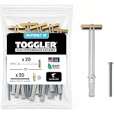 TOGGLER SNAPTOGGLE Drywall Anchors with 1/4-20 Bolts, 20 Pack | Heavy-duty drywall anchors with 1/4-20 bolts. Includes 20 anchors and bolts