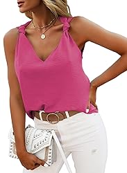Essrite Womens Tanks Tops Spring Summer V Neck