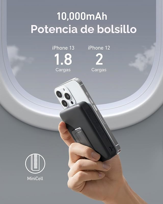 Bateria externa magnética anker 633, banco de energia sem fio dobrável pd20w de 10.000 mah com cabo usb c, compatível com iphone série 16/15/14/13/12 e mais
