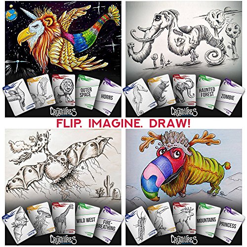 image for Createures WHAT TO DRAW? Millions of drawing ideas! Illustrated prompt