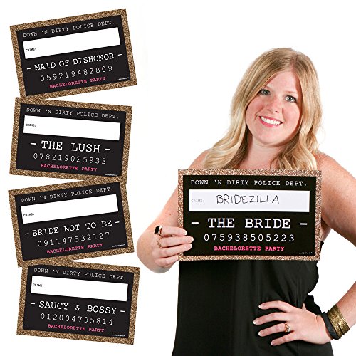 Big Dot of Happiness Girls Night Out Party Mug Shots - Bachelorette Party Photo Booth Props Party Mugshot Signs - 20 Count