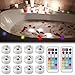 Sxstar 12pcs Submersible LED Lights,Waterproof Underwater Lights,Battery Powered RGB Colour Changing Tea Lights with IR Remote Control for vase, bowls, aquarium and party decoration