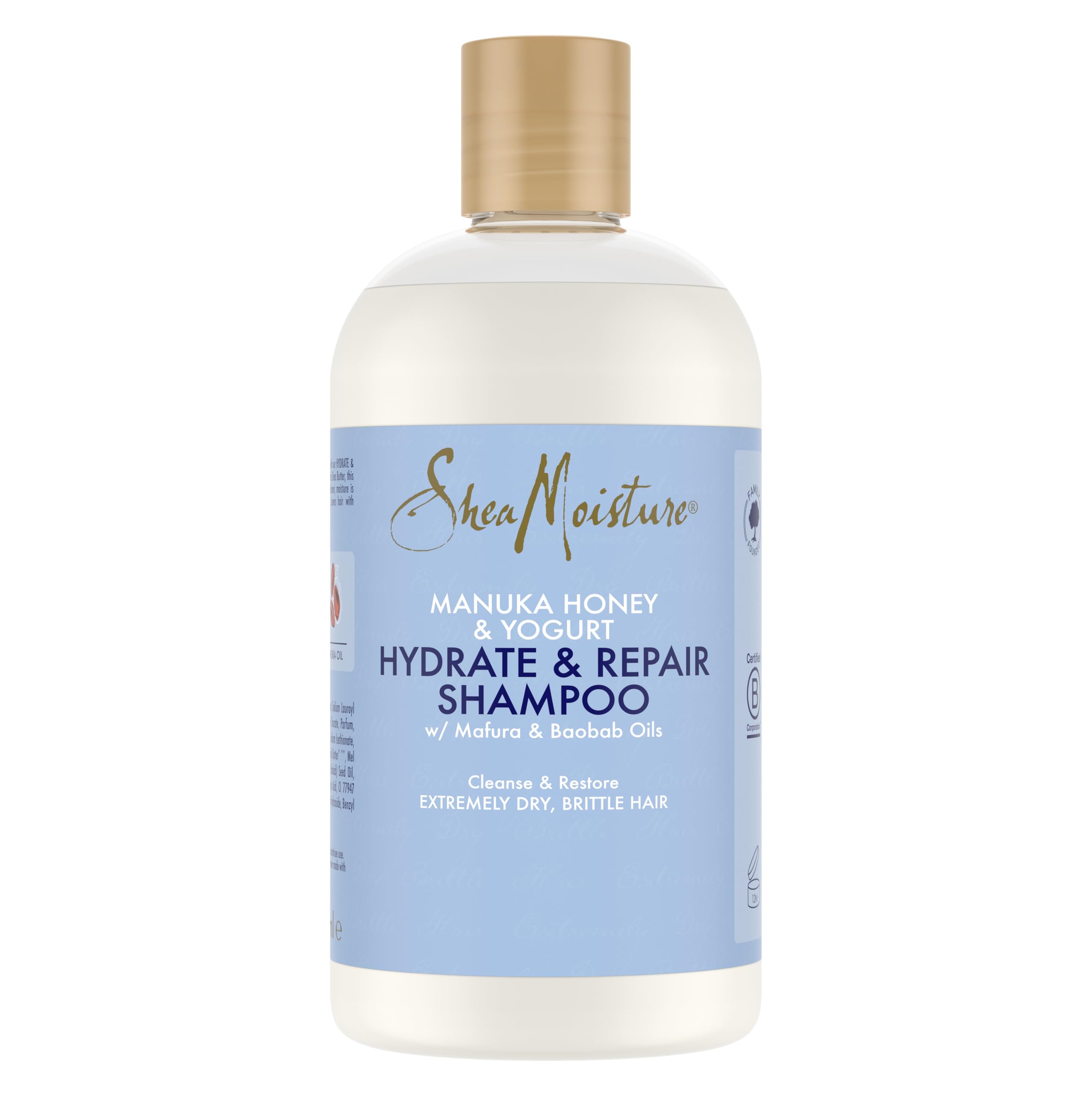 SheaMoisture Manuka Honey & Yoghurt Hydrate & Repair Shampoo silicone and sulphate free shampoo for extremely dry, brittle curly hair 384 ml