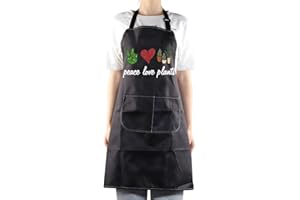 G2TUP Plant Lady Apron With Pockets Gardening Aprons For Gardener Florist Peace Love Plants Lover Gift