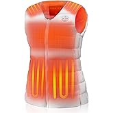 TODWARM Women's Heated Vest with Battery Pack Included, V-neck Sleeveless Electric Warming Coat Rechargeable Winter Outerwear for Hiking Hunting Outdoor Work, 7.4V/16000mAh/15 Heating Zones/White, XS