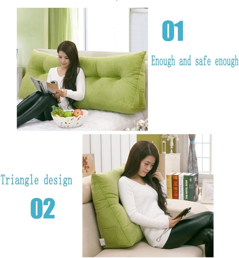 YZJJ Triangular Wedge Cushion, Bed Backrest Pillow, Upholstered Headboard Back, Support for Sitting Up in Bed Bed Back Support for Reading Relaxing (Chair Cushion, Sofa, Bed: Furniture & Decor