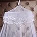 Round Hoop Double Lace Princess Bed Canopy Mosquito Netting Fit Crib Twin Full Queen White