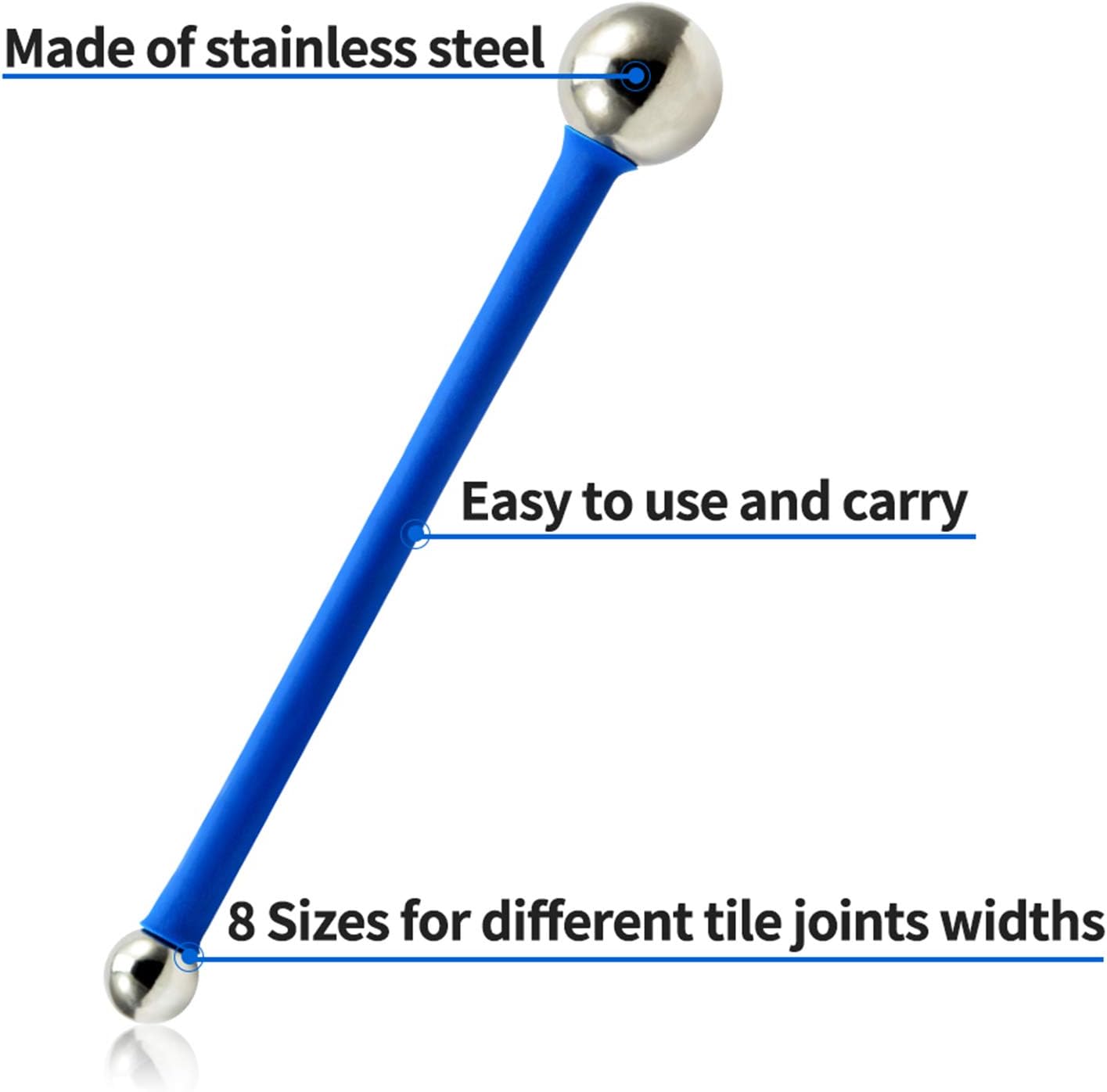 SPEEDWOX 6 Pcs Tile Joint Tool 4 Pcs Metal Ball Tile Caulk Finishing Tools 2 Pcs Grout Removal Knife Caulking Edge Finishing Tool Repair Kit for Tiles Gap Kitchen Bathroom Bedroom - Image 5