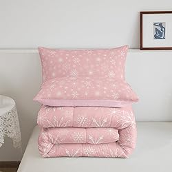 Erosebridal Pink Christmas Comforter Set Full Size
