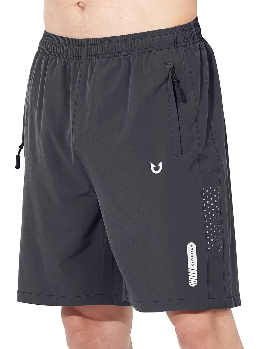 Photo 1 of NORTHYARD Men's Athletic Running Shorts Quick Dry Workout Shorts 7"/ 5"/ 9" Lightweight Sports Gym Basketball Shorts Hiking Exercise Darkgrey 3XL