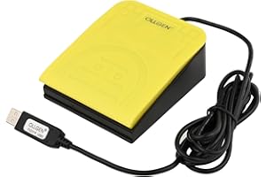 OLLGEN USB Foot Pedal for PC Gaming,Optical Control Foot Switch,Computer Map Mouse Keyboard Hotkey Combination Key Keypress Simulator Program Page Turner Transcription HID (USB Single Foot Pedal)