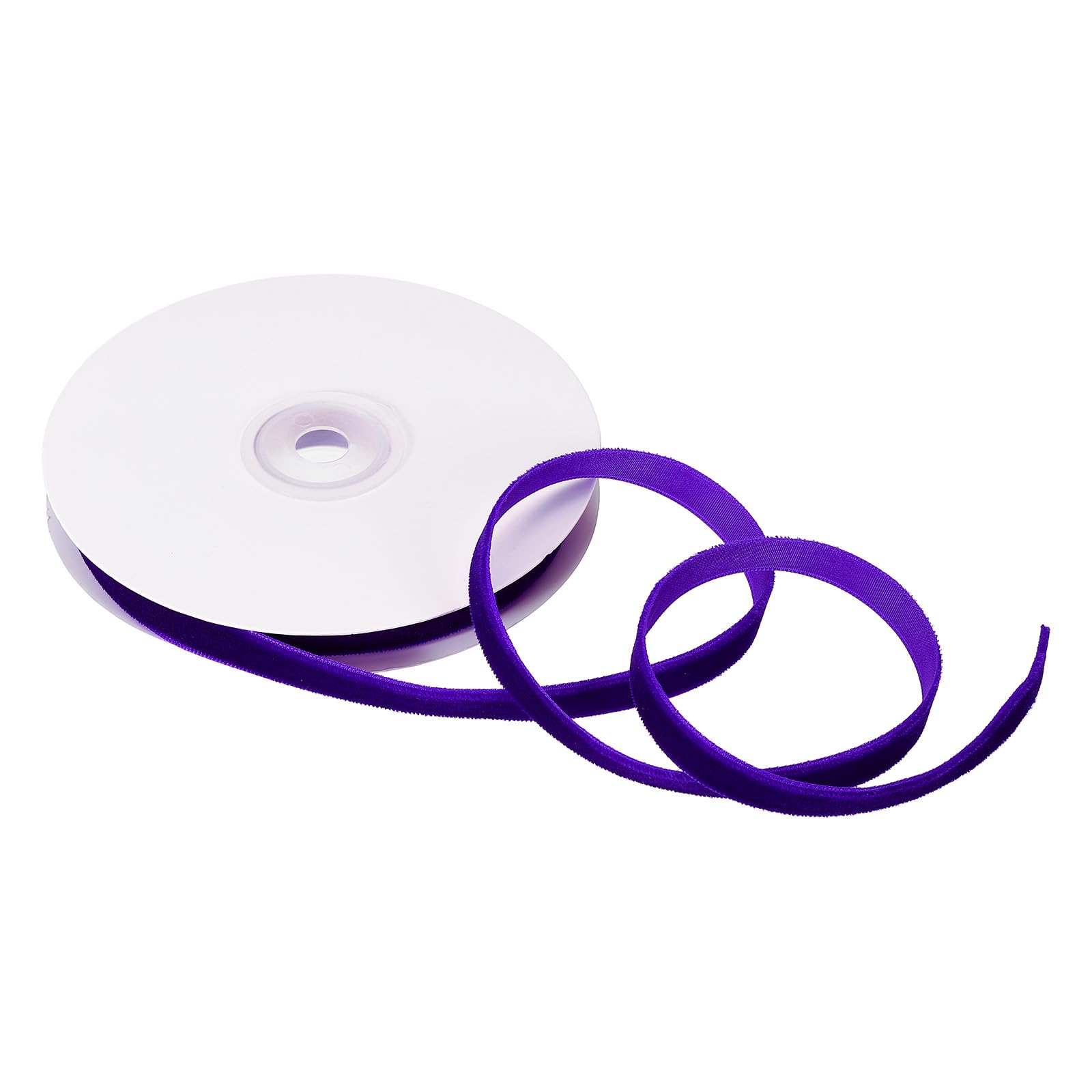 M METERXITY 1 Roll Velvet Ribbon - Polyester Single Face Spool Apply to DIY Decor Bridal Bouquets Wedding Cards Present Packaging (10 Yd x 3/8 in, Dark Purple)